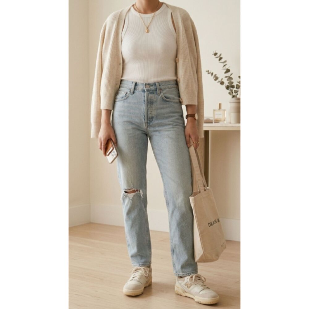 AGOLDE Kelly High Rise Straight Distressed Jeans Segment NWT